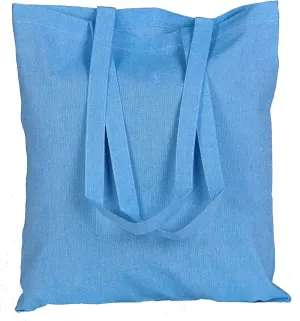 ATMOS GREEN 5 pack 15 X 16 inch with 27" long handle AZURE Color 5.5 Oz Recycled Reusable cotton grocery bags eco friendly super strong great choice for schools promotion branding MADE in INDIA
