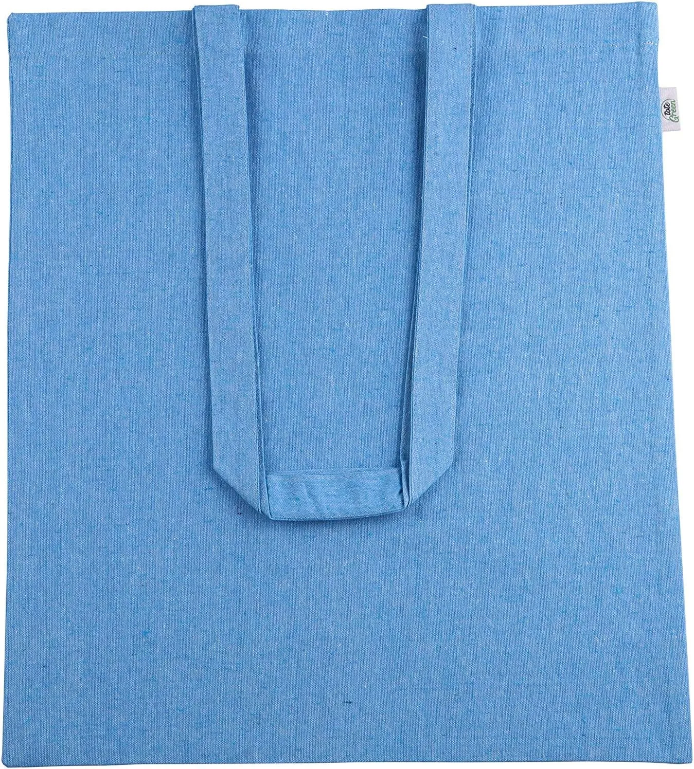 ATMOS GREEN 5 pack 15 X 16 inch with 27" long handle AZURE Color 5.5 Oz Recycled Reusable cotton grocery bags eco friendly super strong great choice for schools promotion branding MADE in INDIA