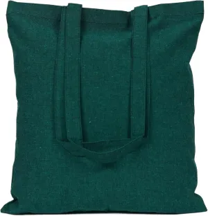 ATMOS GREEN 5 Pack 15 X 16 inch with 27" Long Handle Emerald Color 5.5 Oz Recycled Reusable Cotton Grocery Bags eco Friendly Super Strong Great Choice for Schools Promotion Branding Made in India