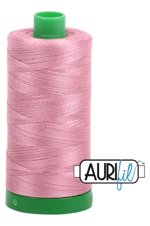 Aurifil Mako 40wt 2-ply Cotton 1000 m (1094 yd.) spool - 2445 Victorian Rose