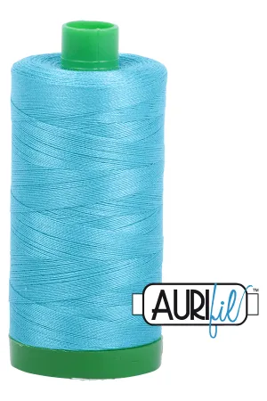 Aurifil Mako 40wt 2-ply Cotton 1000 m (1094 yd.) spool - 5005 Bright Turquoise