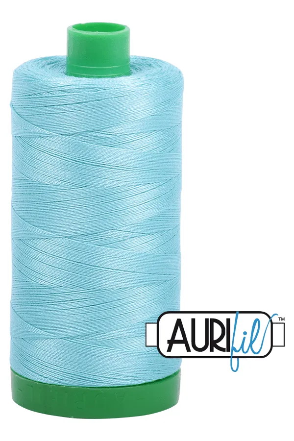 Aurifil Mako 40wt 2-ply Cotton 1000 m (1094 yd.) spool - 5006 Light Turquoise