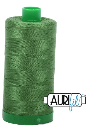 Aurifil Mako 40wt 2-ply Cotton 1000 m (1094 yd.) spool - 5018 Dark Grass Green