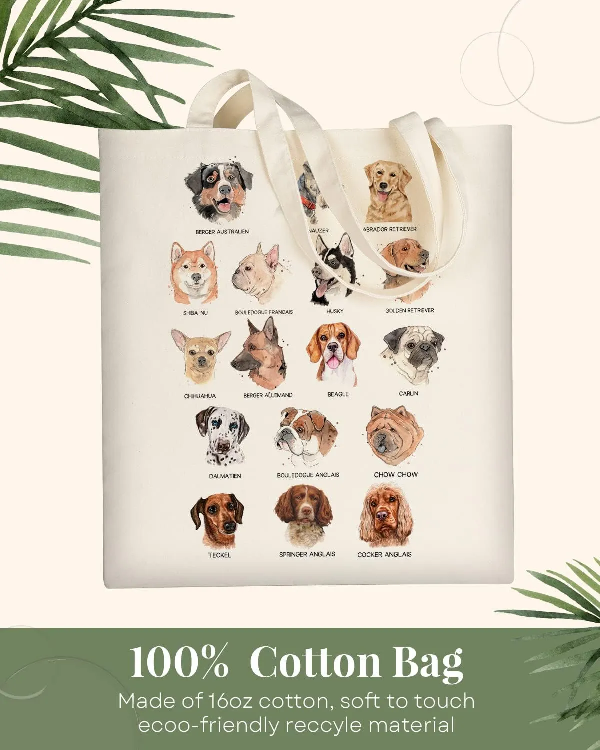 AUSVKAI Canvas Tote Bag Aesthetic for Women, Cute Reusable Cloth Cotton Bags for Shopping Beach Grocery