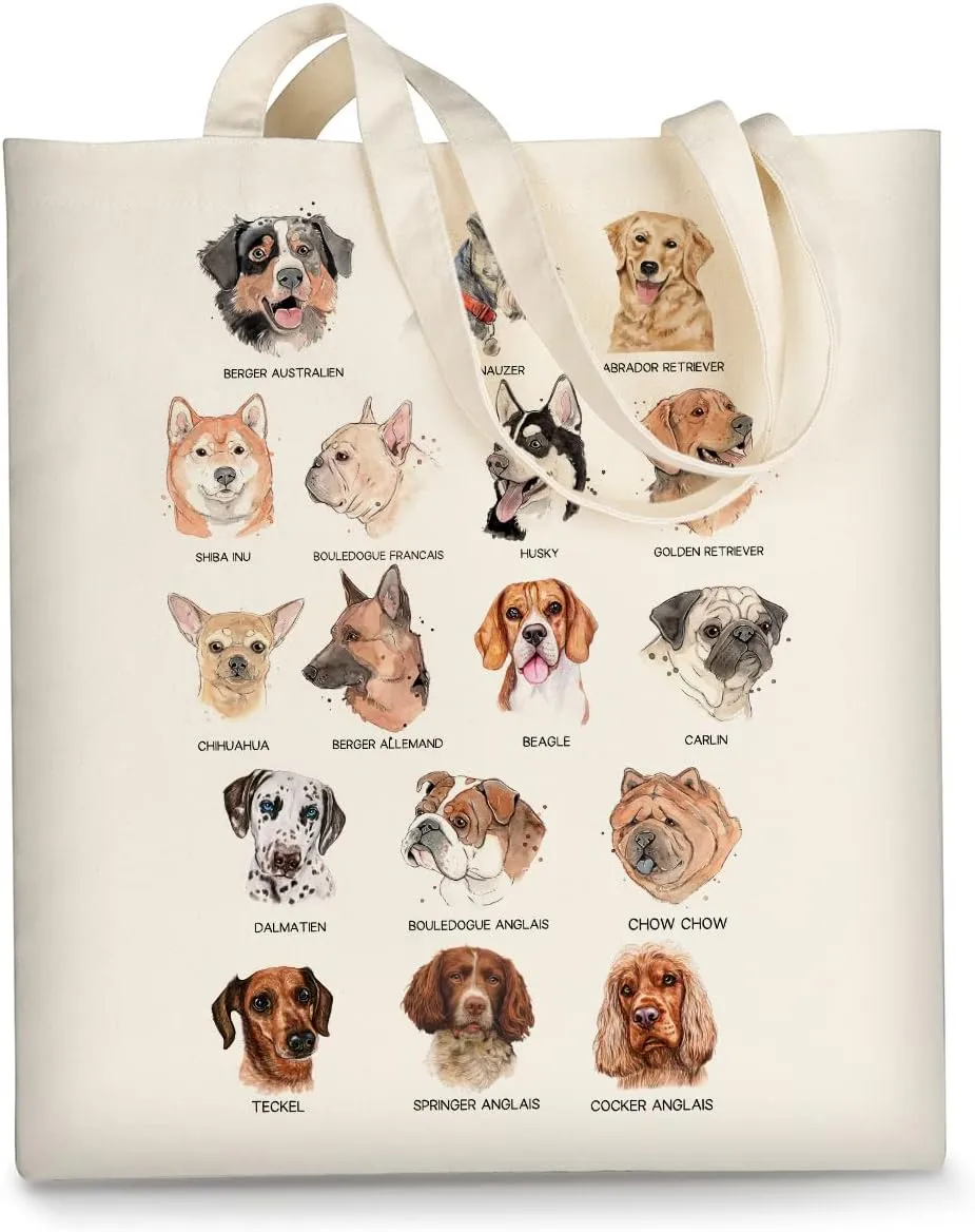 AUSVKAI Canvas Tote Bag Aesthetic for Women, Cute Reusable Cloth Cotton Bags for Shopping Beach Grocery