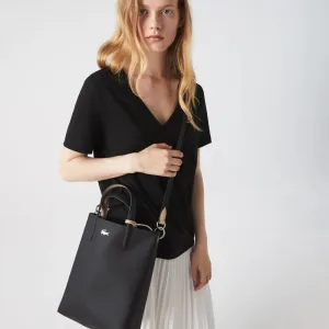 AUTHENTIC/ORIGINAL Lacoste Women's Anna Reversible Canvas Tote Bag in Beige/Black