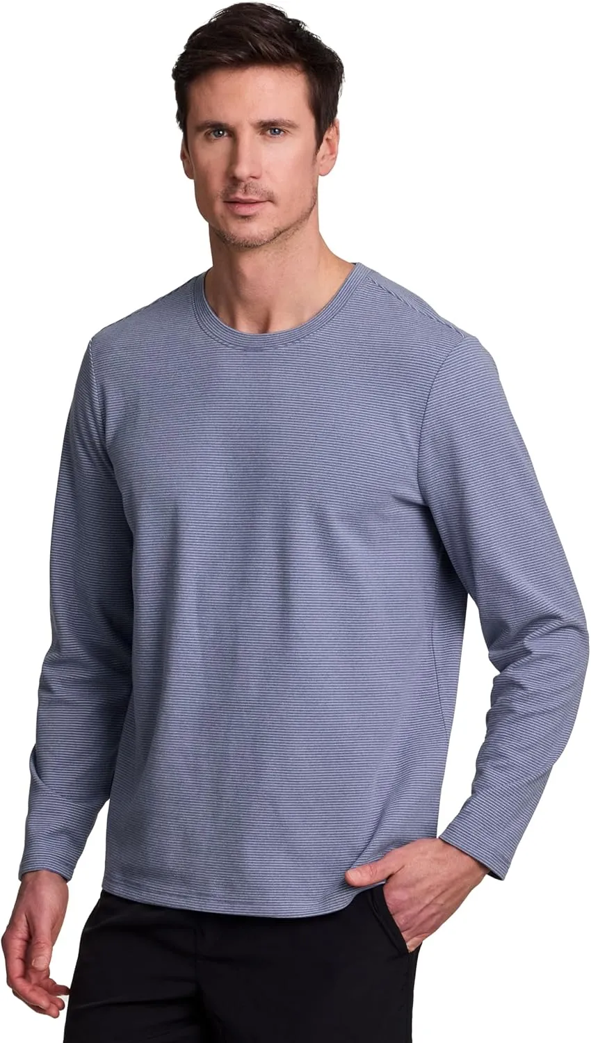 Avalanche Men's Fleece Base Layer Top, Crewneck Fleece Shirt for Men Long Sleeve Hiking Pullover Tee