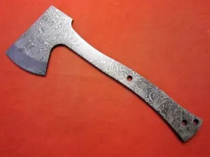 Axe Damascus Steel 10" Blank Blade Handle Mini Axe/Hand Forged Woodsman Axe