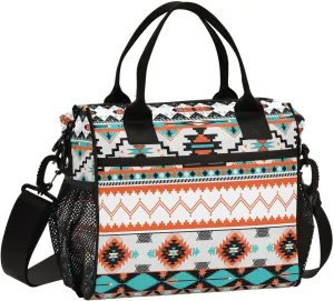 Aztec Design Lunch Bag Insulated Lunch Box for Women Cooler Bag Reusable Lunch Tote Bag Men Leakproof Lunchbox with Shoulder Strap School Work Picnic