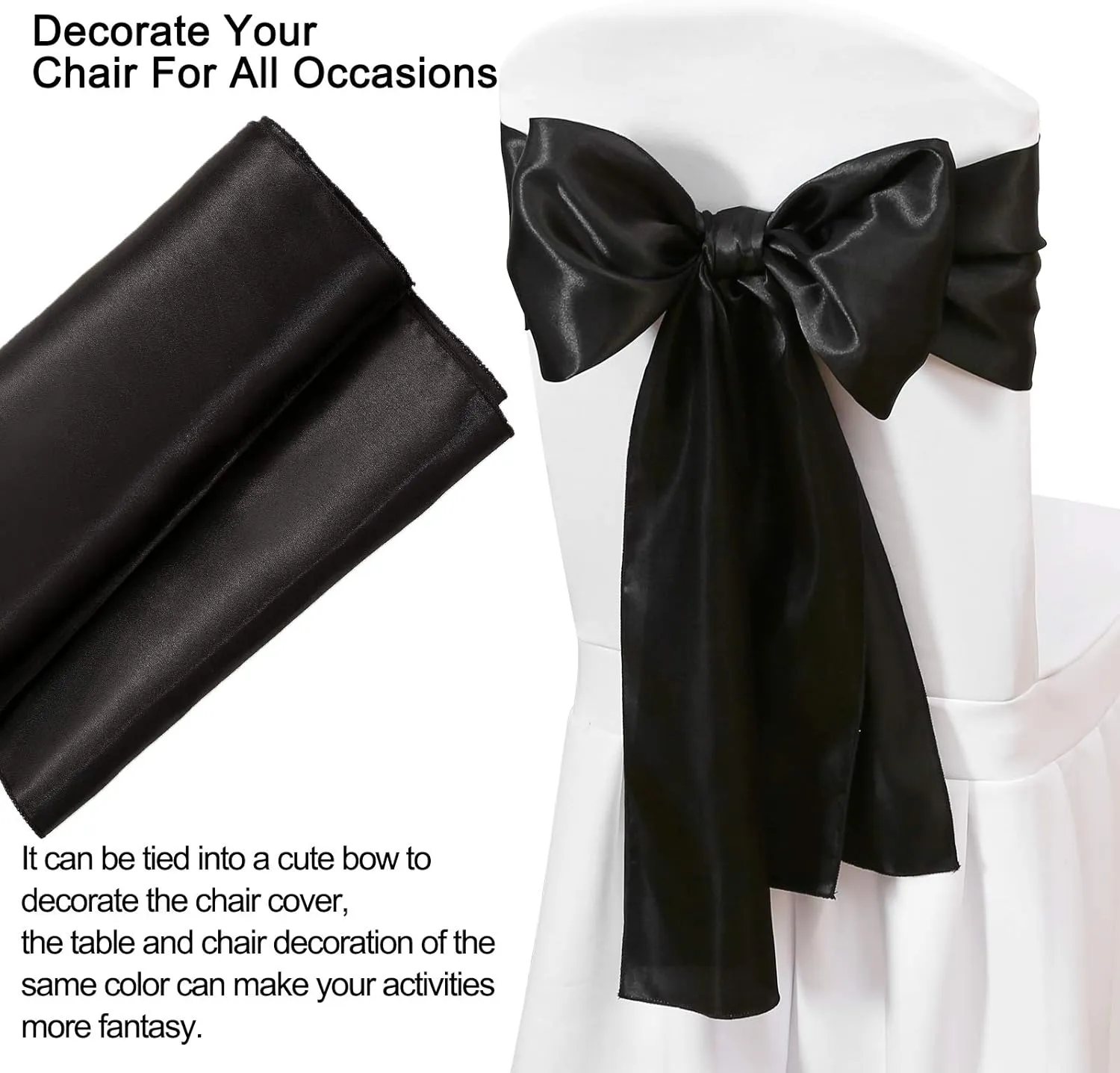 B-COOL Black Table Runner Satin Table Runners Wedding Table Runners 10 Packs 12x108 inch Silk Smooth Fabric for Baby Shower Wedding Party Decorations