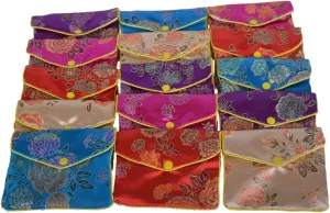 Baitaihem 15 Pack Jewelry Purse Pouch Gift Bags Chinese Silk Style Brocade Embroidered Bag,Multiple Colors(Large)