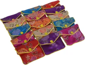 Baitaihem 15 Pack Jewelry Purse Pouch Gift Bags Chinese Silk Style Brocade Embroidered Bag,Multiple Colors(Small)