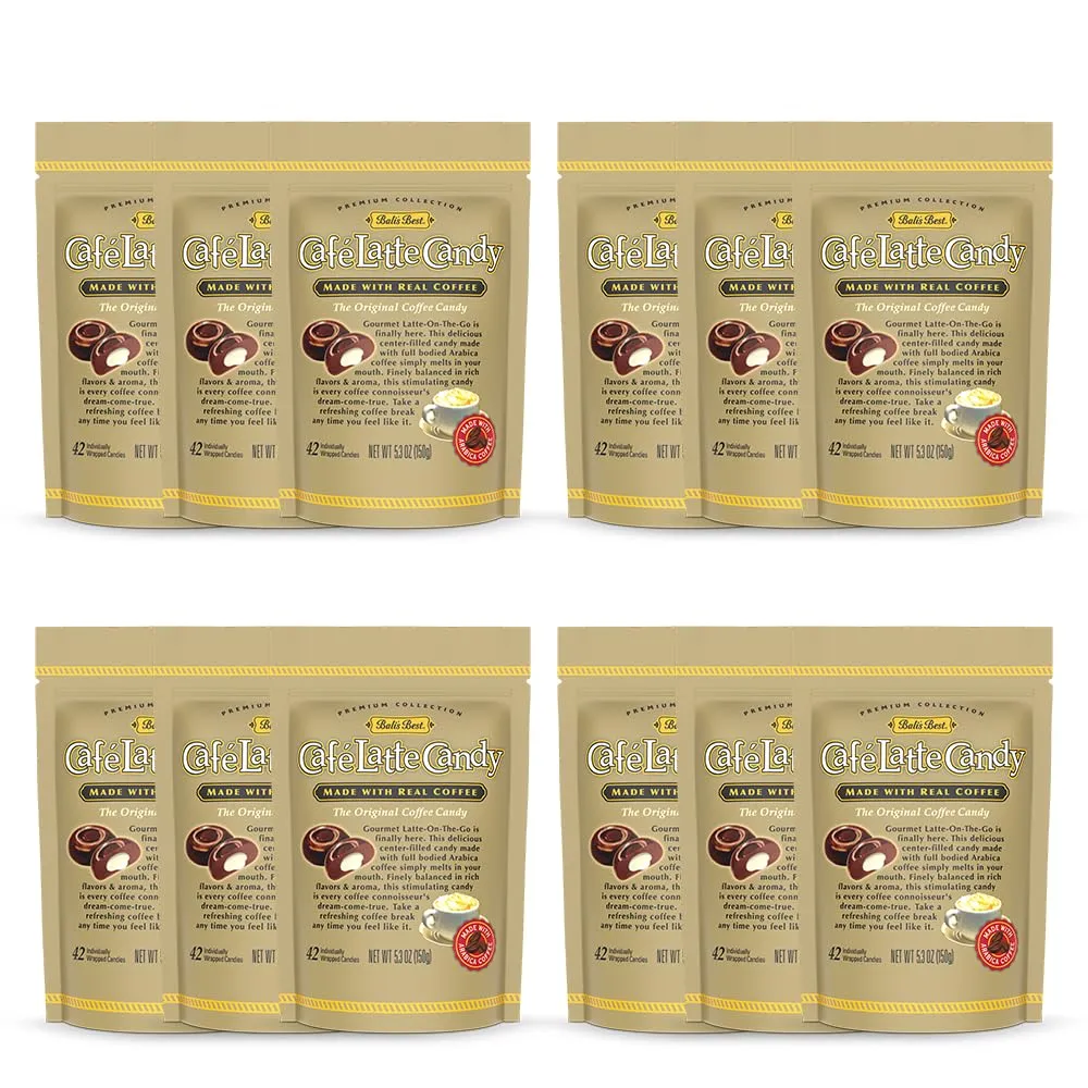 Bali's Best Latte Candy, 5.3-Ounce Bags (Pack of 12)