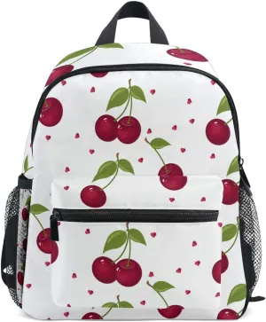 Bardic Toddler Kids Backpack Cute Cherry Pattern 12 Inch Preschool Backpack School Bag Mini Casual Daypack for Boy Girl