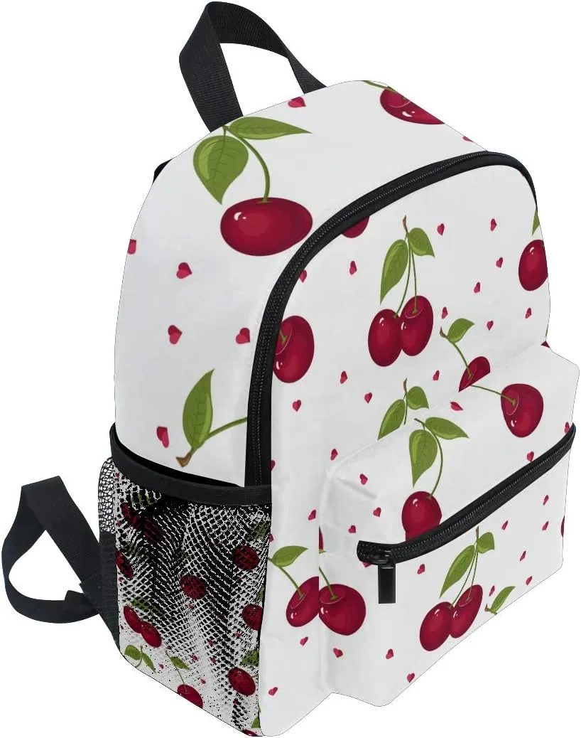 Bardic Toddler Kids Backpack Cute Cherry Pattern 12 Inch Preschool Backpack School Bag Mini Casual Daypack for Boy Girl