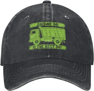 Baseball Cap Garbage Day is The Best Day Washed Denim Adjustable Fashion Unique Hat for Men Women
