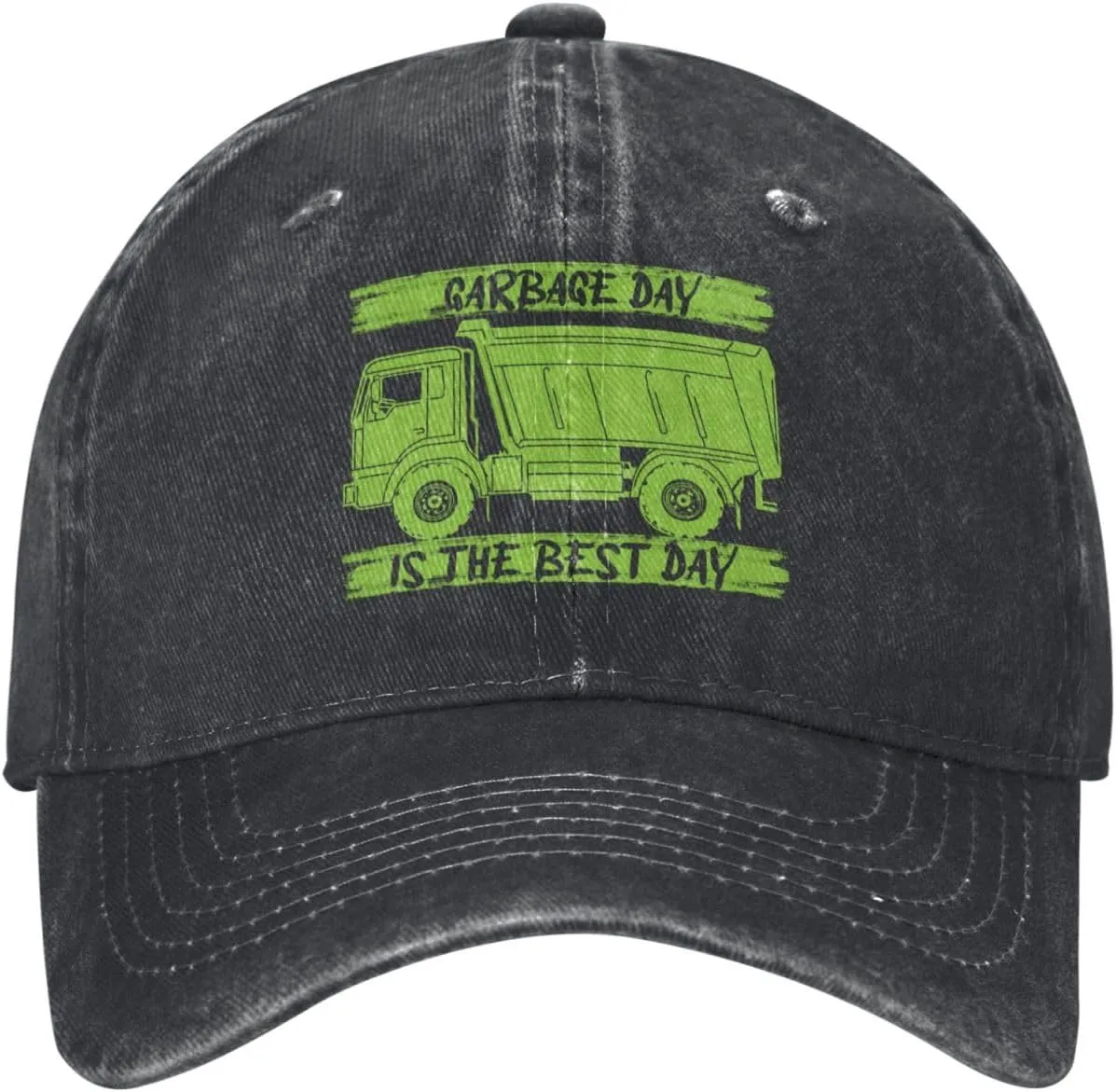 Baseball Cap Garbage Day is The Best Day Washed Denim Adjustable Fashion Unique Hat for Men Women