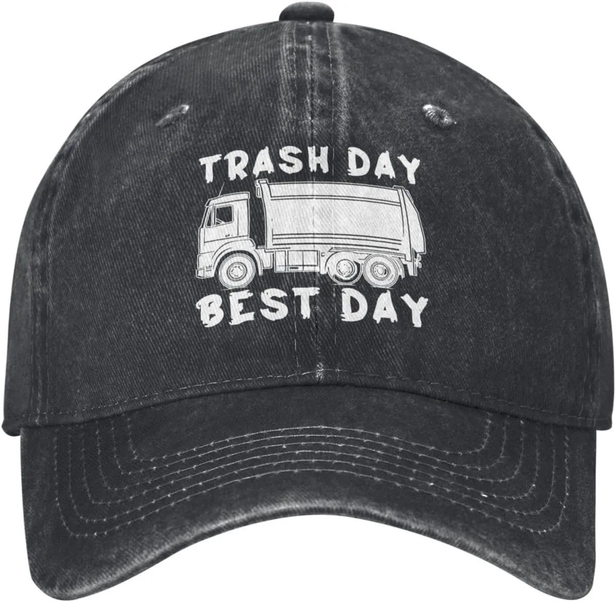 Baseball Cap Garbage Day is The Best Day Washed Denim Adjustable Fashion Unique Hat for Men Women
