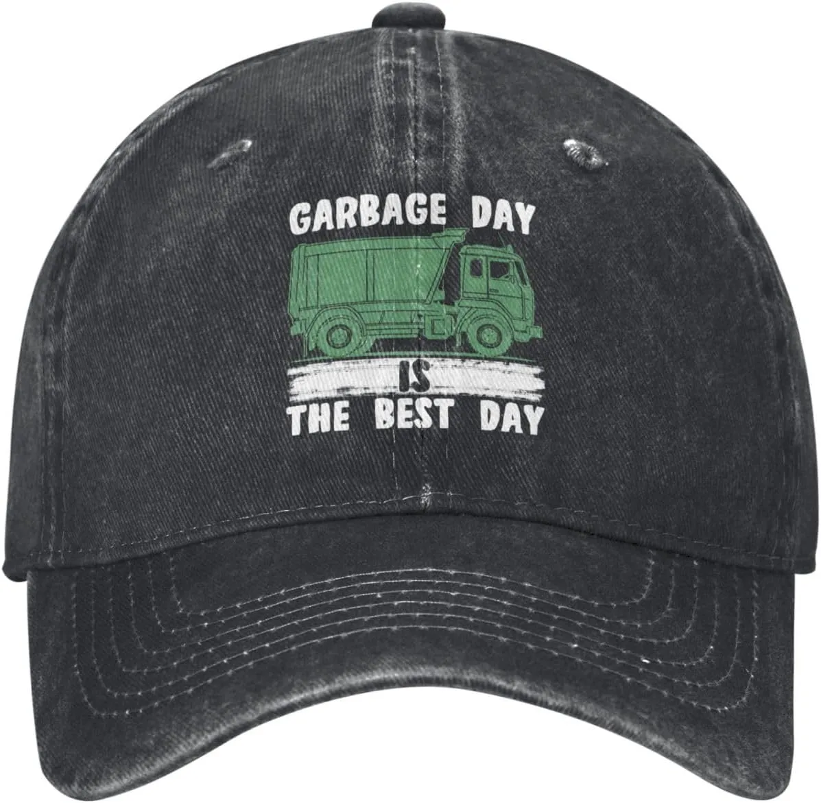 Baseball Cap Garbage Day is The Best Day Washed Denim Adjustable Fashion Unique Hat for Men Women