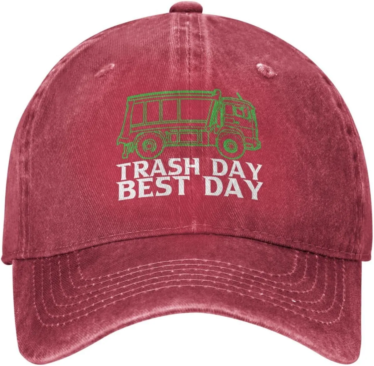 Baseball Cap Garbage Day is The Best Day Washed Denim Adjustable Fashion Unique Hat for Men Women