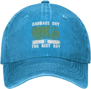 Baseball Cap Garbage Day is The Best Day Washed Denim Adjustable Fashion Unique Hat for Men Women
