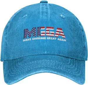 Baseball Cap Make Garbage Great Again Washed Denim Adjustable Fashion Unique Hat for Men Women