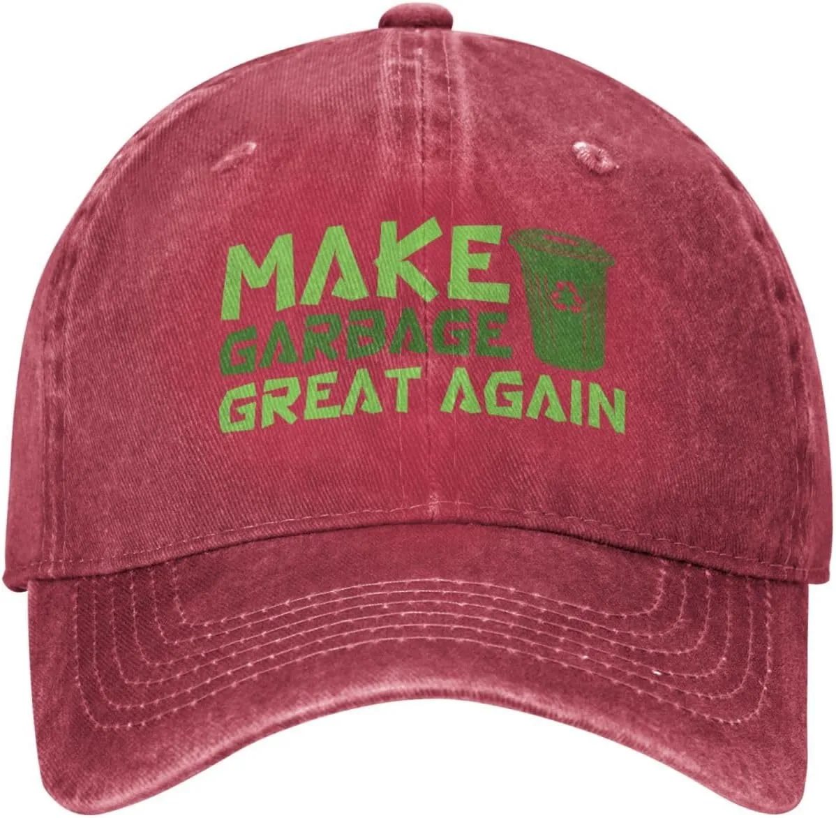 Baseball Cap Make Garbage Great Again Washed Denim Adjustable Fashion Unique Hat for Men Women