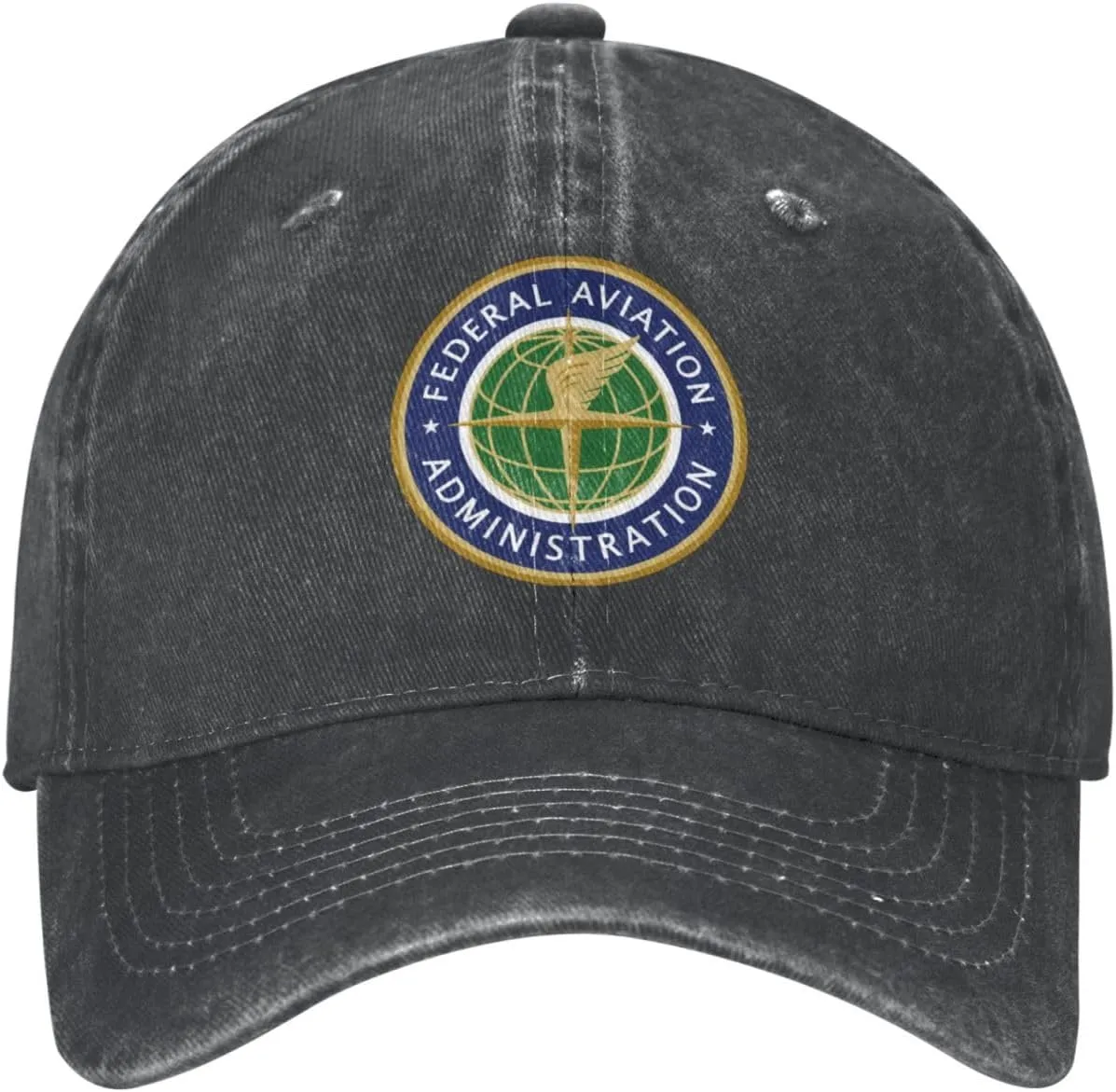 Baseball Cap The United States Federal Aviation Administration Washed Denim Adjustable Fashion Unique Hat for Men Women