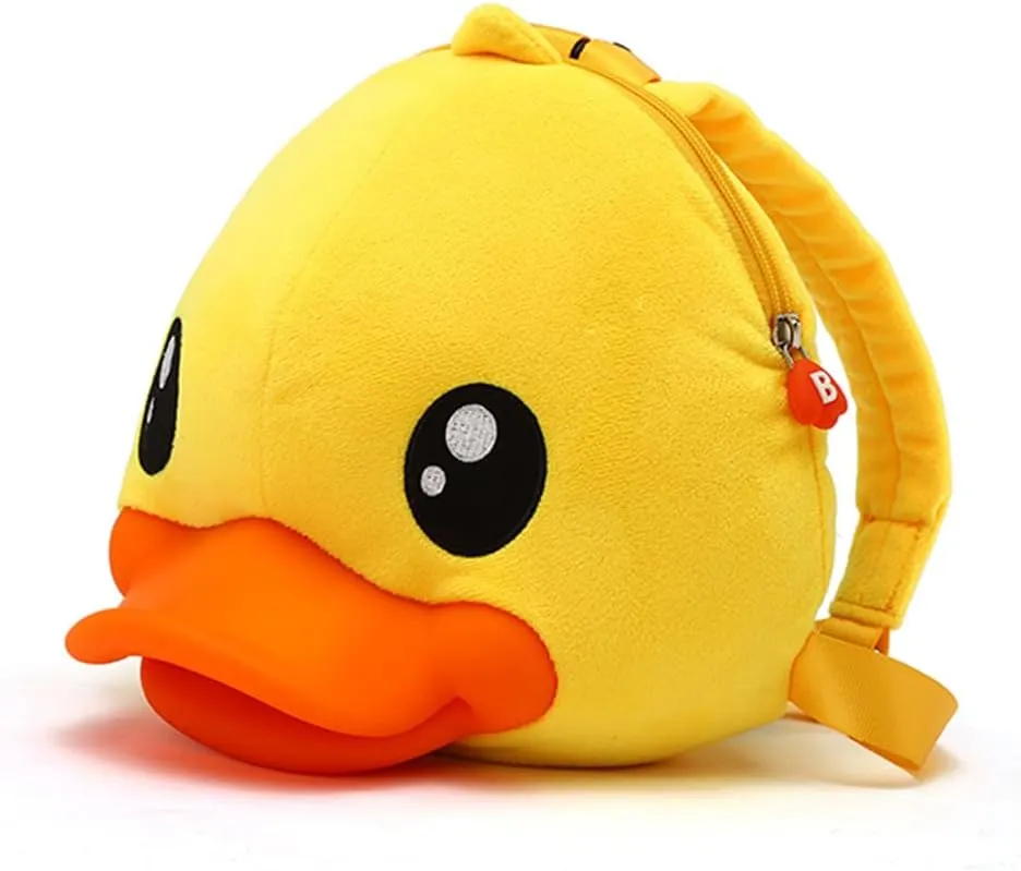 B.Duck Kids Backpack Soft Plush Kindergarten Yellow Duck Mini Backpack Travel Bag For Boys and Girls