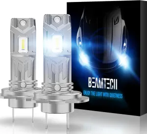 BEAMTECH H7 Bulbs,H7 Light Bulb Plug and Play No Adapter Required 1:1 Size 6500K White Fog Light Bulb of 2