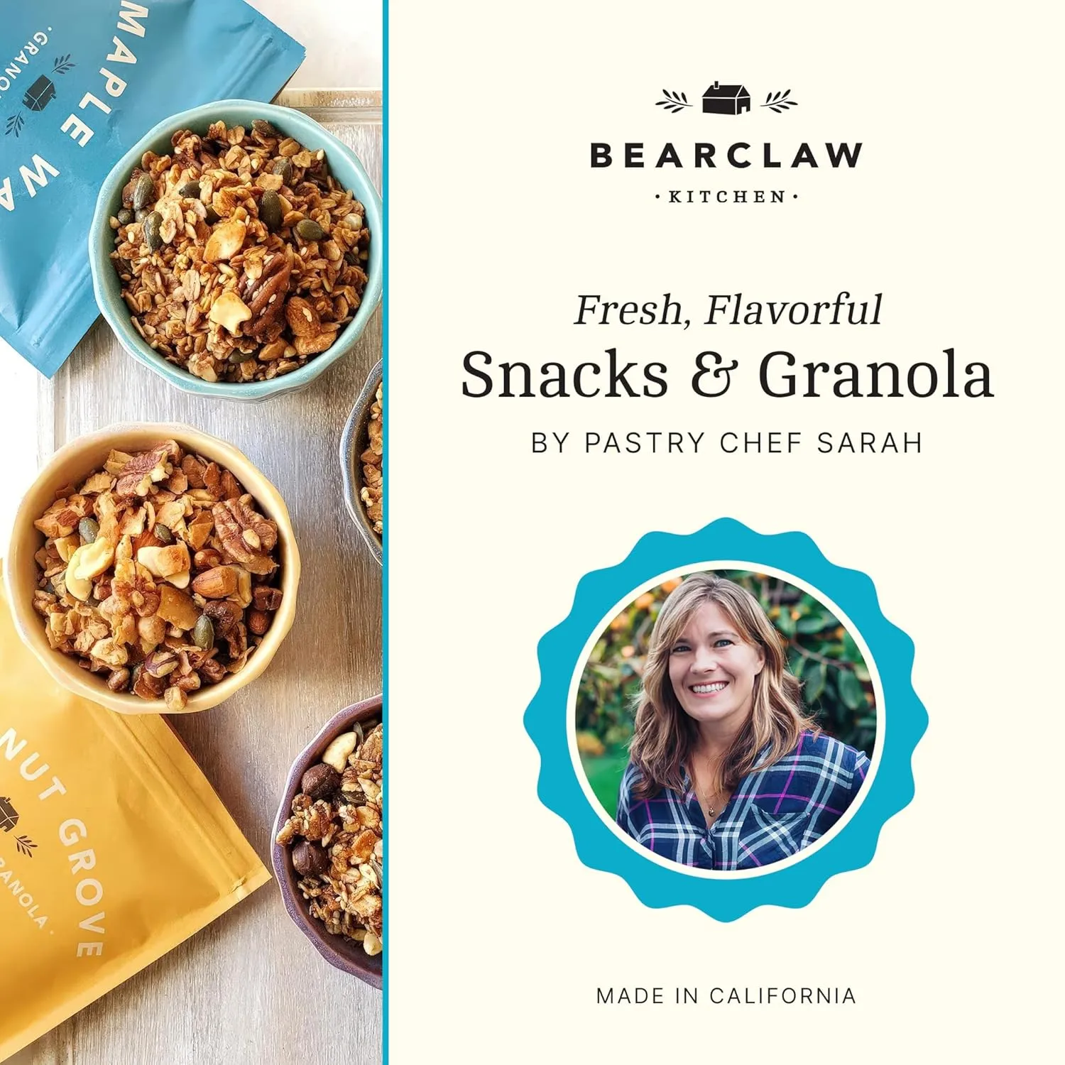 Bearclaw Kitchen Maple Way Granola 3-Pack – Vegan Maple Pecan Granola with Buckwheat, Coconut Sugar & Nuts – Gourmet Breakfast or Snack – Refined Sugar-Free, Gluten-Free, All-Natural – 3 Bags