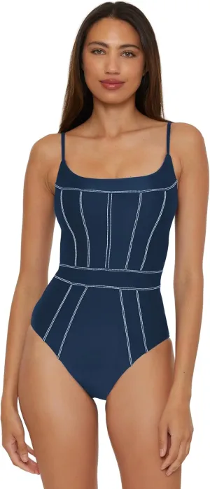 BECCA Women's Standard Color Sheen One Piece Swimsuit, Sexy Satin, Bathing Suits