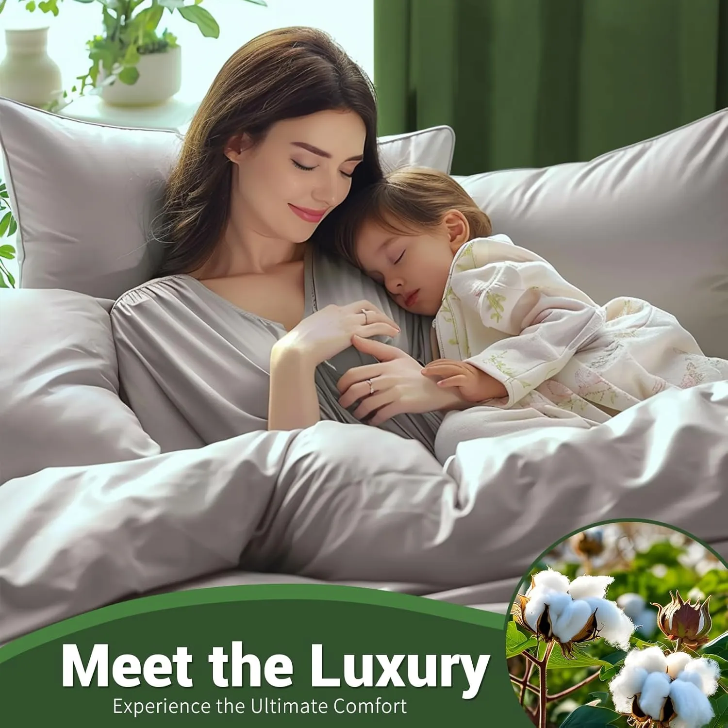 Bedlifes 100% Egyptian Cotton Sheets Queen Size-Cooling Sheets Soft Breathable Sateen Weave Luxury Hotel Sheets-16 Deep Pocket 4Piece (Queen,White)