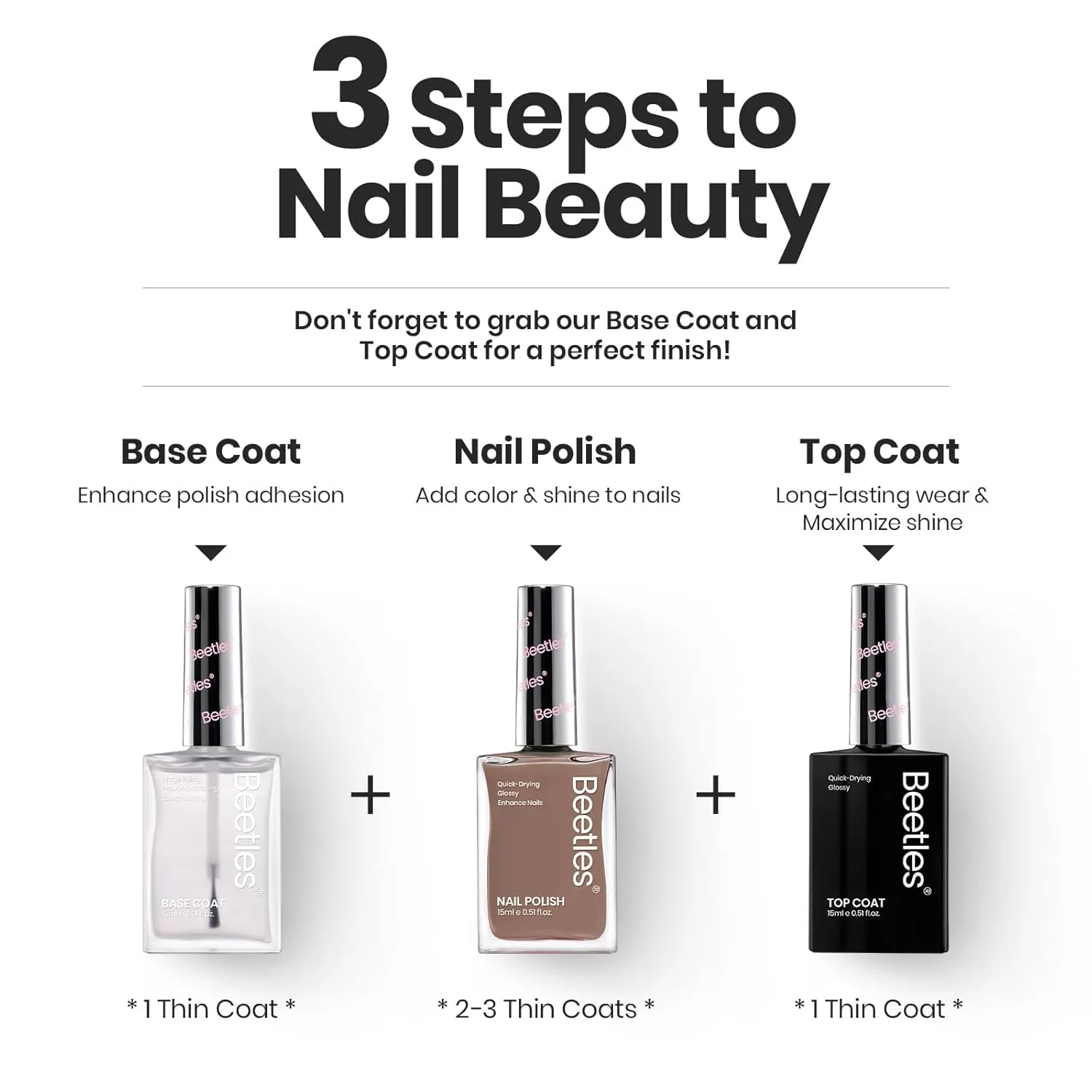 Beetles Nude Nail Polish Set Coconut Mousse 6Pcs 15ml, Pink Nail Fast Drying Long Lasting Neutral Brown Red Burgundy Dark Lacquer Glossy for Salon-Quality Results