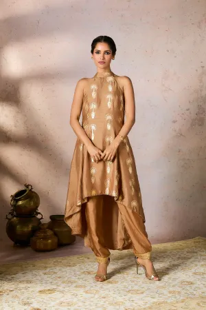 Beige Traveler's Palm Tunic Set