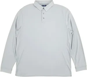 Ben Hogan Mens & Big Mens Light Gray Long Sleeve Performance Golf Polo Shirt