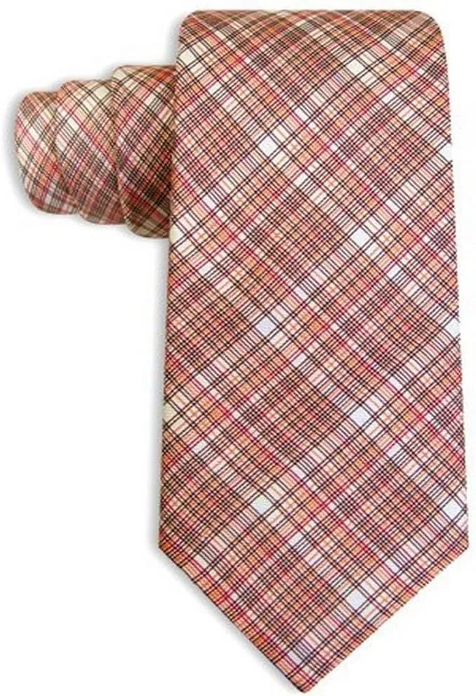 Ben Sherman Men's Print Plaid Necktie