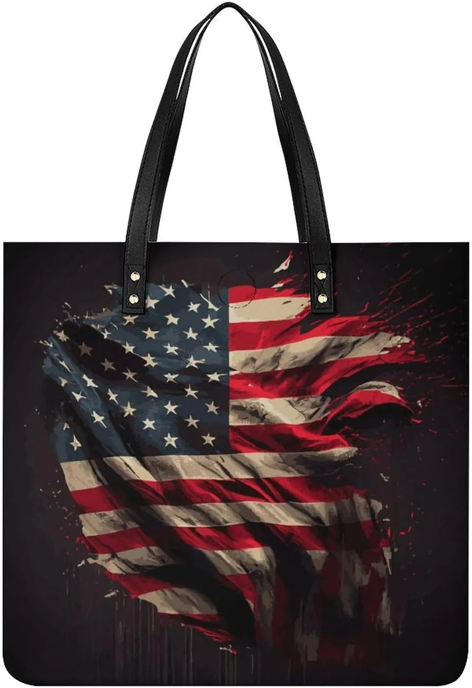Black White Milk Cow Spots Print Pattern Leather Handbag with Large Space, Fashionable Handbag