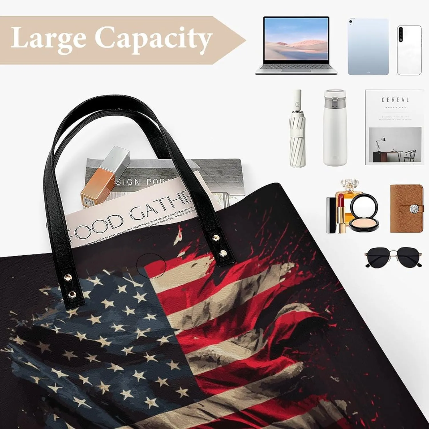 Black White Milk Cow Spots Print Pattern Leather Handbag with Large Space, Fashionable Handbag