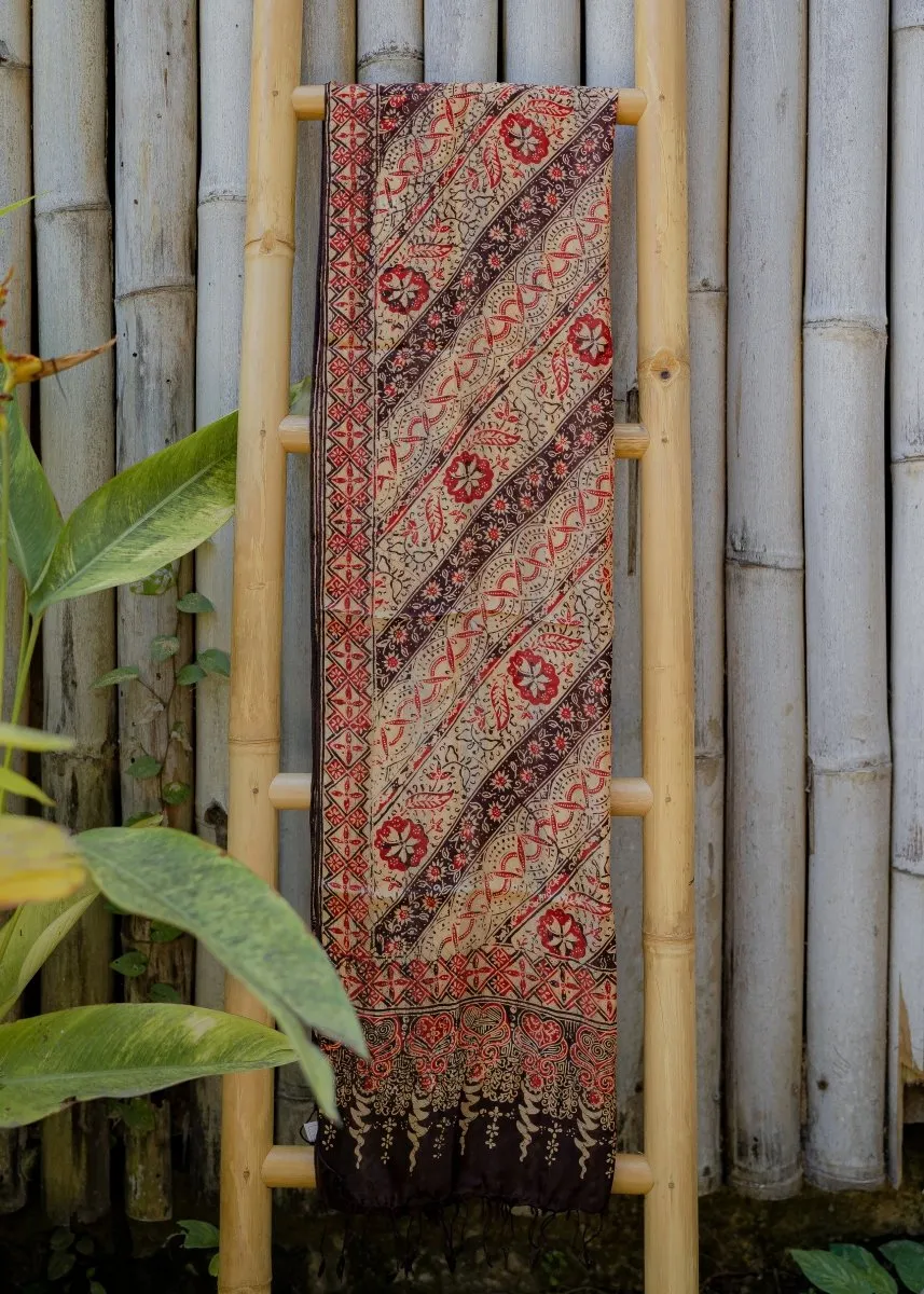 BLOOD RED REFINED SILK SARONG