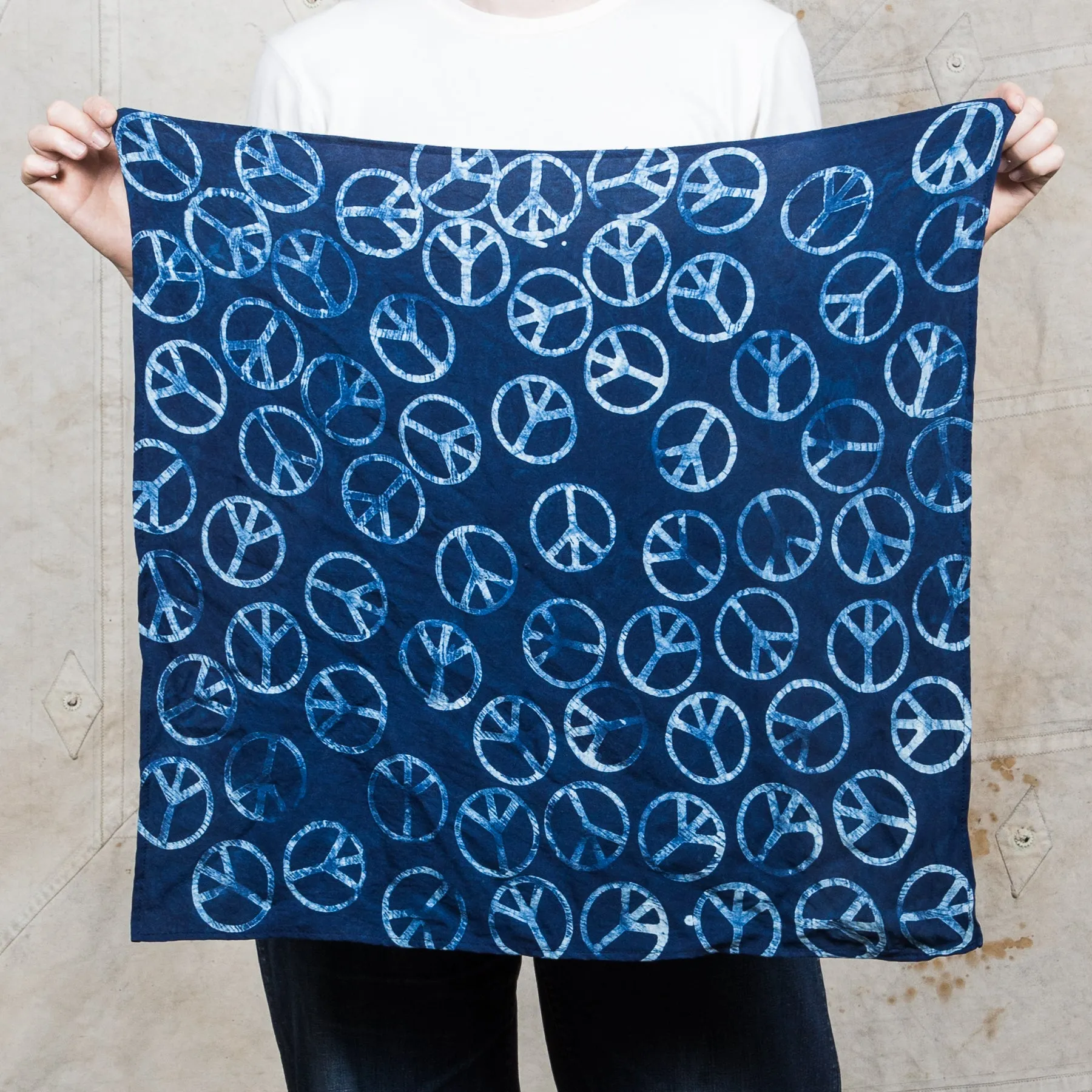 Blue Highway Clothing Natural Indigo Peace Scarf
