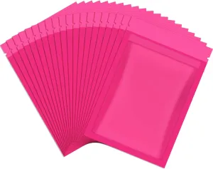 Blulu 100 Pieces Resealable Smell Foil Proof Bag Foil Pouch Flat Bag for Party Favor Food Storage(3 x 4 Inch,Pink)