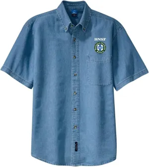 BNSF Intermodal Logo Short Sleeve Shirt Red Adult 2XL [den03SS]