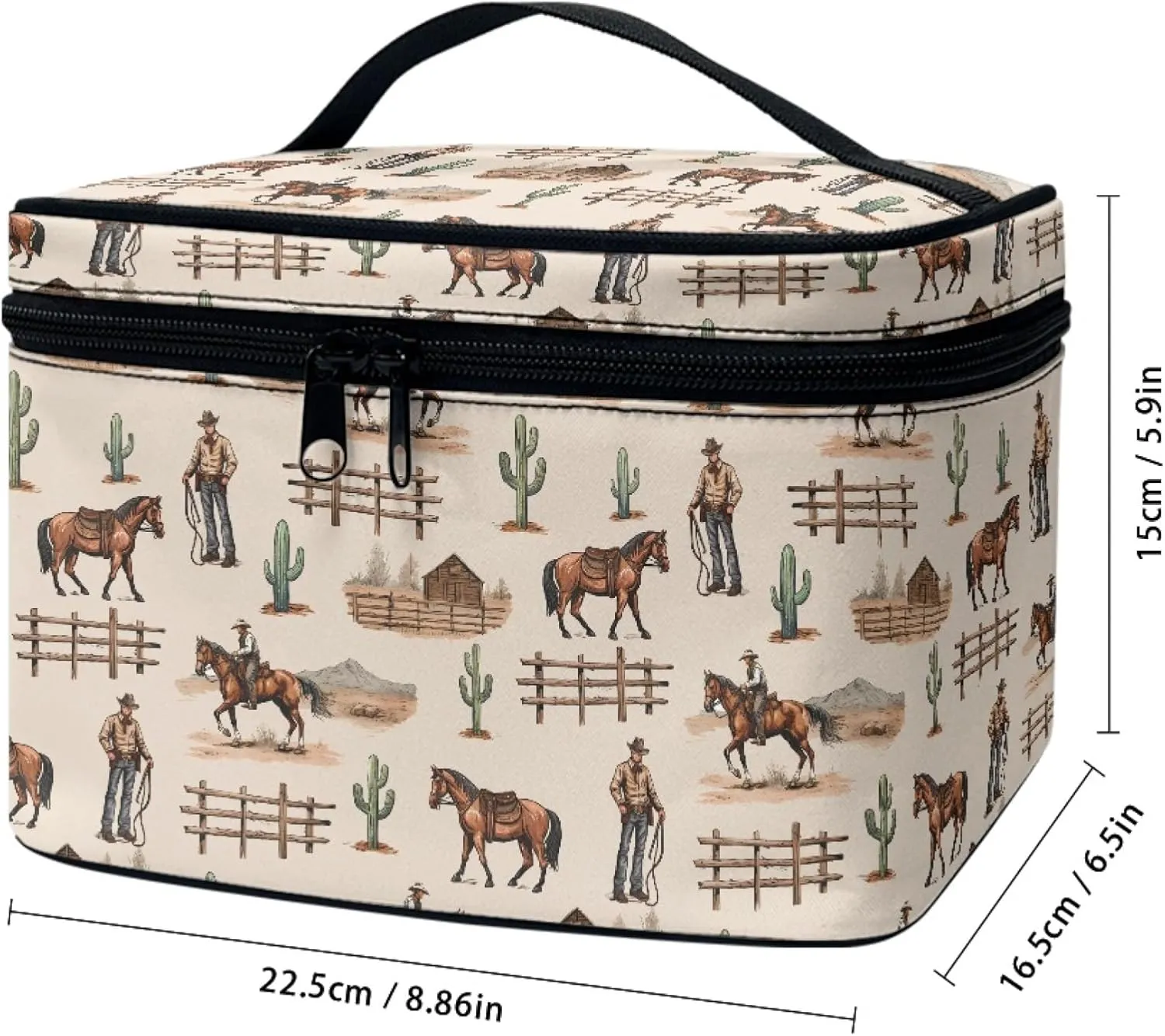 Boatee Racecourse Cosmetic Bag Multi-Functional Make Up Bags for Women Toiletry Bags for Traveling with Smooth Zipper Closure Large Capacity Makeup Organizer Travel