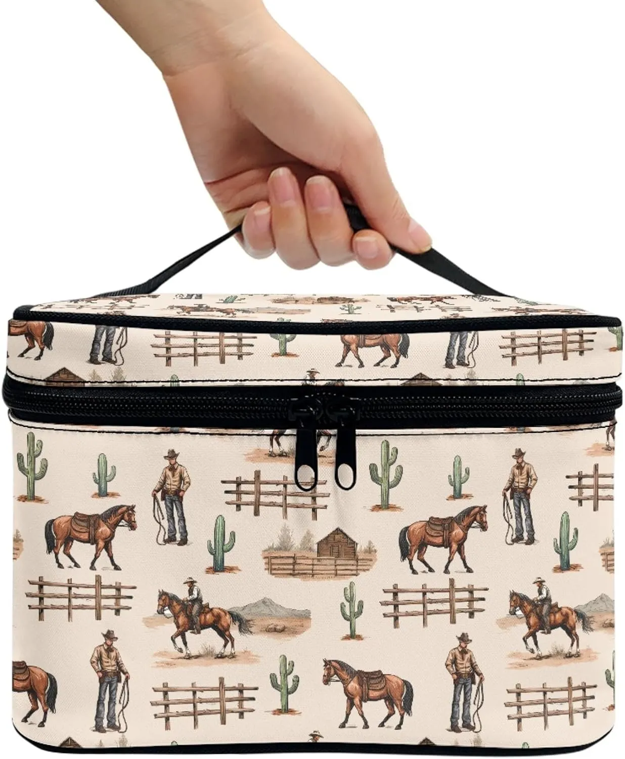 Boatee Racecourse Cosmetic Bag Multi-Functional Make Up Bags for Women Toiletry Bags for Traveling with Smooth Zipper Closure Large Capacity Makeup Organizer Travel