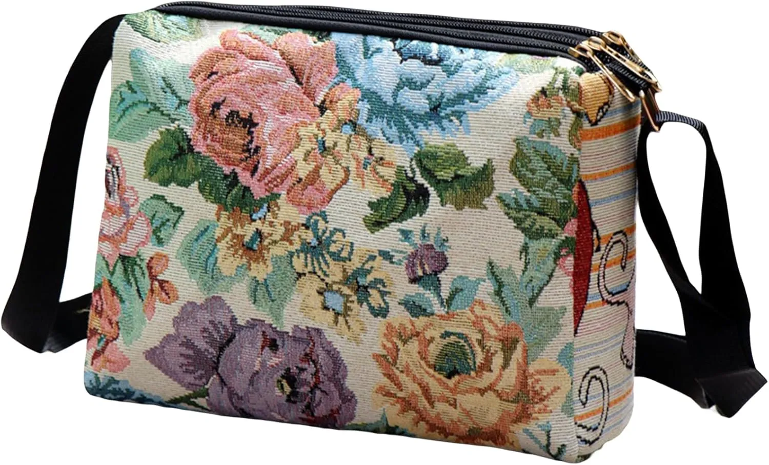 Boho Embroid Shoulder Bag for Women Crossbody, Adjustable Canvas Travel Crossbody Bag with Zipper, Shoulder Bag Mother Gift