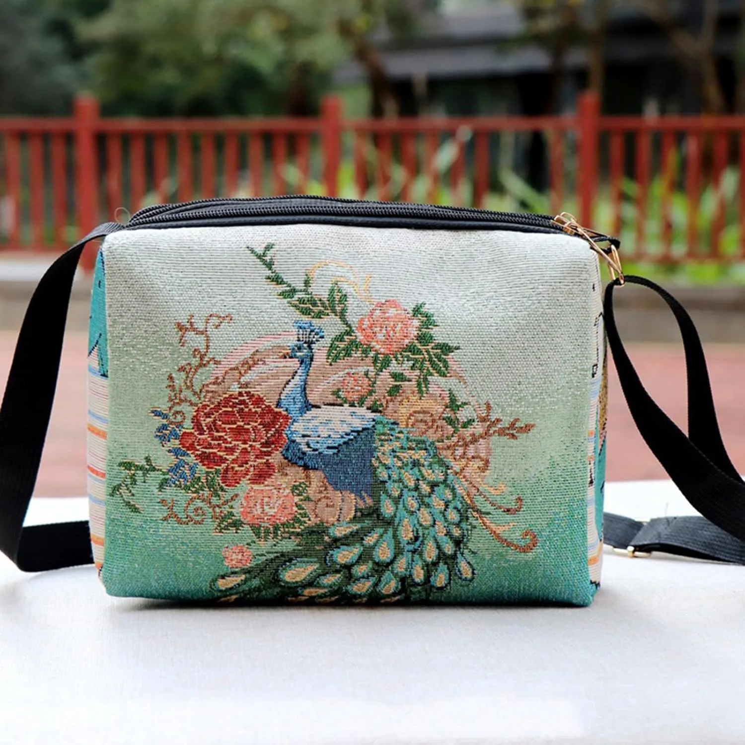 Boho Embroid Shoulder Bag for Women Crossbody, Adjustable Canvas Travel Crossbody Bag with Zipper, Shoulder Bag Mother Gift