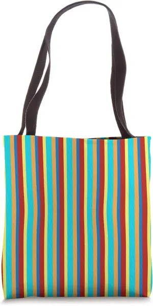 Bold Colorful Summer Fashion Striped Tote Bag