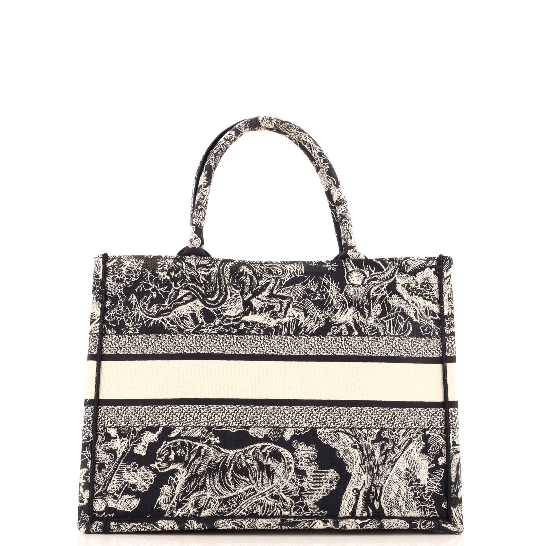 Book Tote Embroidered Canvas Medium