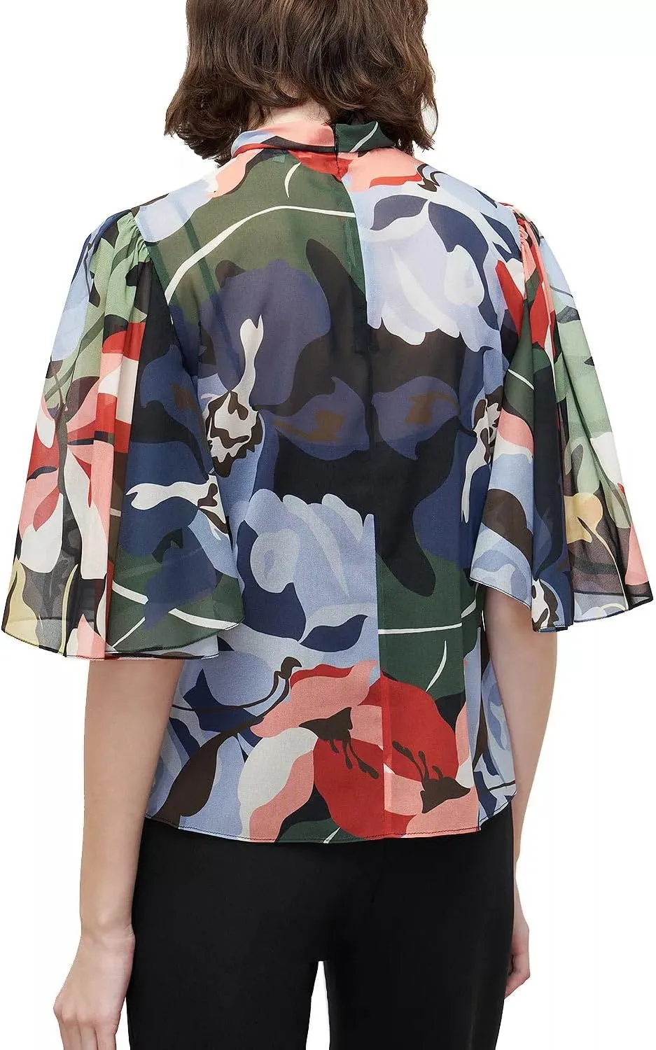 Botanical Garden Mock Neck Blouse